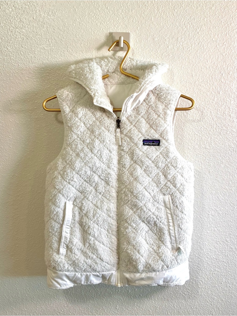 Patagonia Los Gatos Reversible Hooded Vest White Small